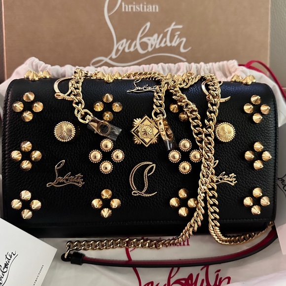 🆕😍🔥 CHRISTIAN LOUBOUTIN Paloma Loubinthesky Studs Clutch Bag - Picture 3 of 16